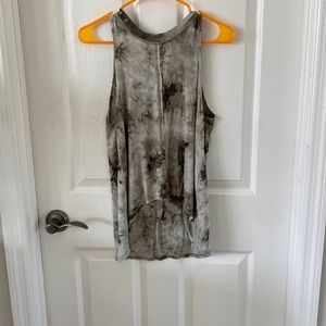 Green tie dye high low shirt